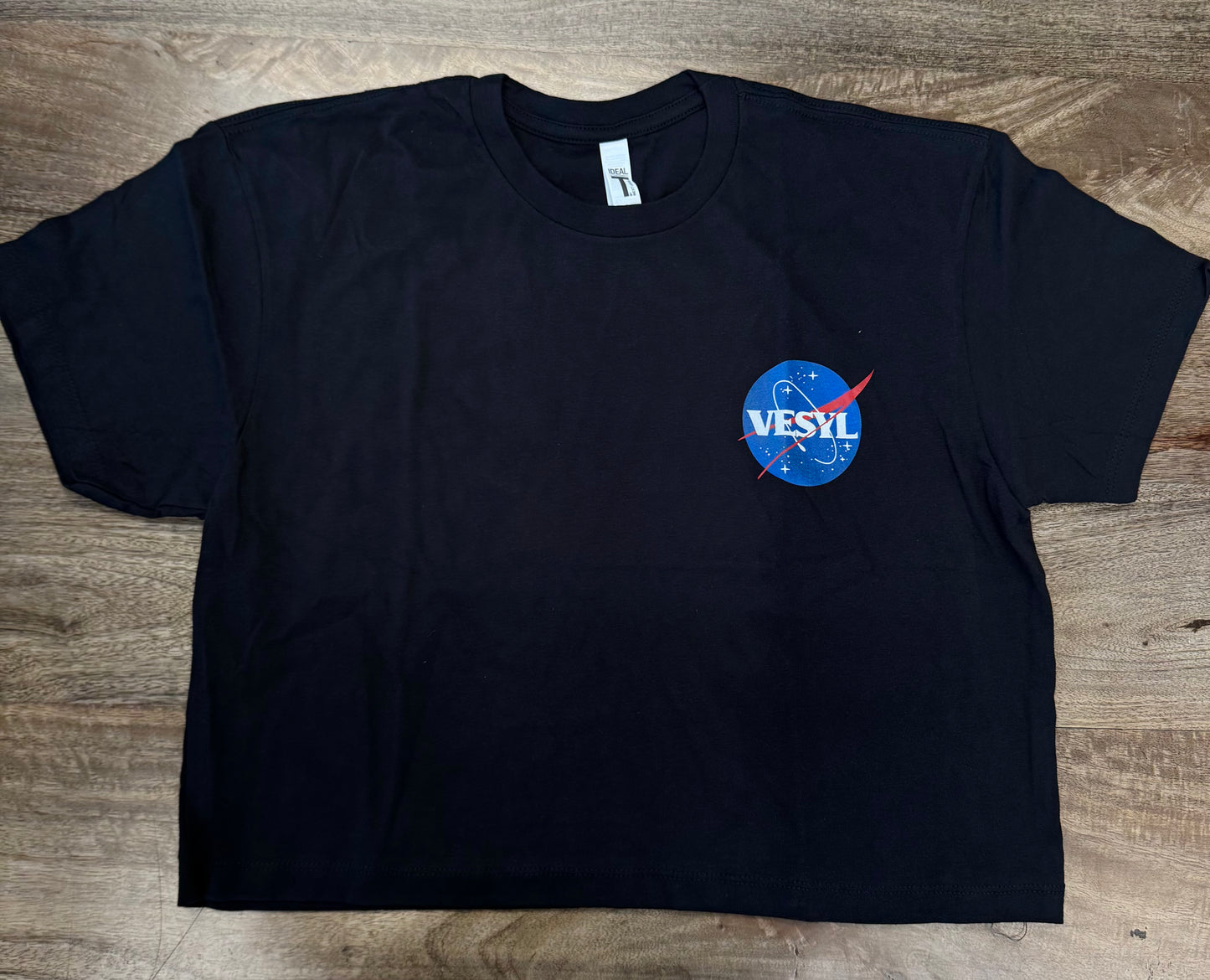 Women's VESYL NASA Short Sleeve Cropped Tee - Black