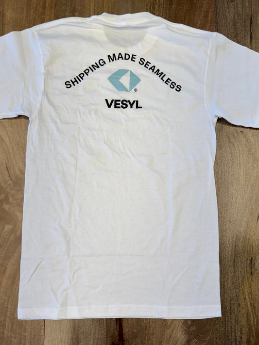 VESYL LOGO Short Sleeve Tee - White/Blue