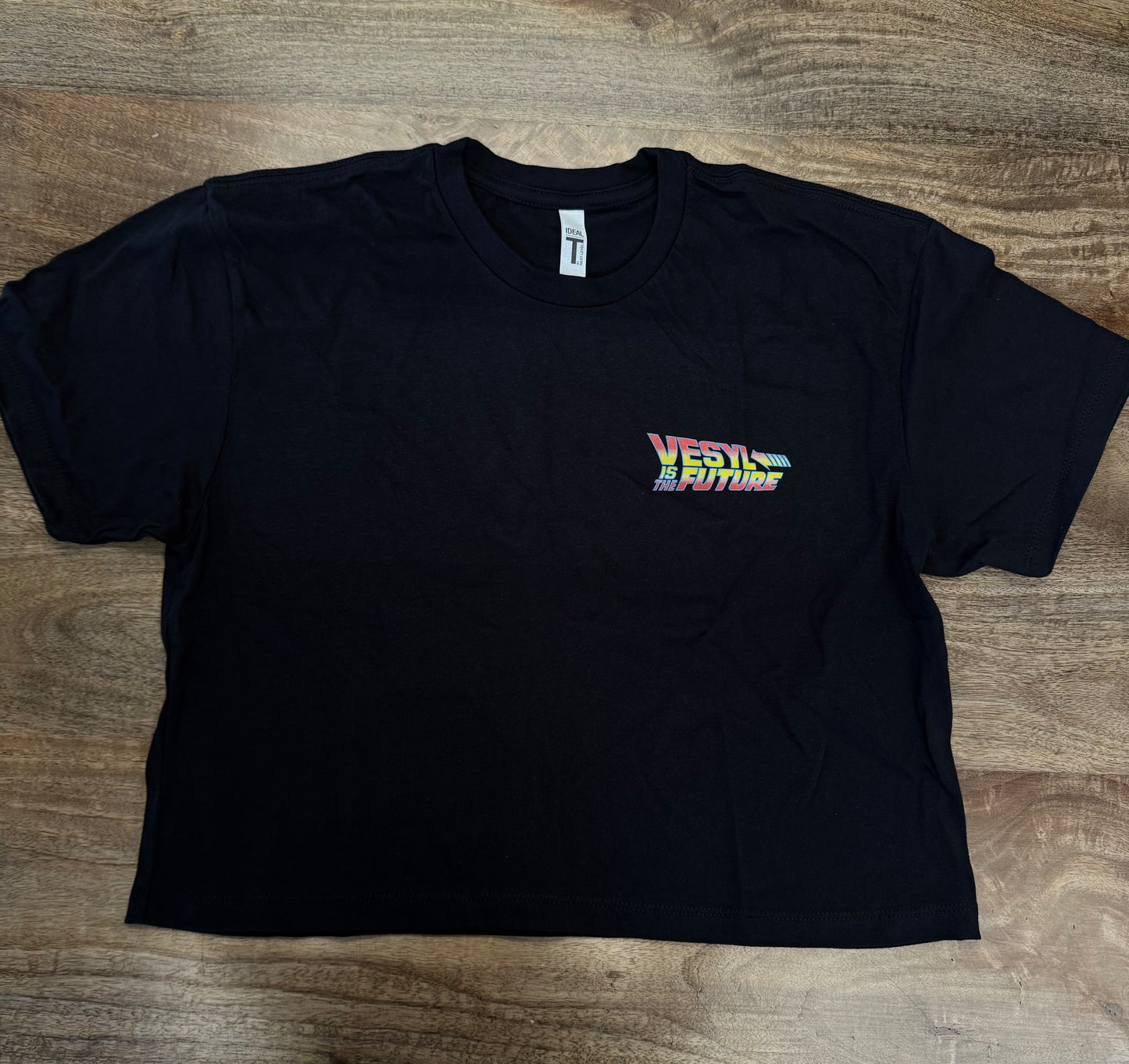 Women's VESYL IS THE FUTURE Short Sleeve Cropped Tee - Black