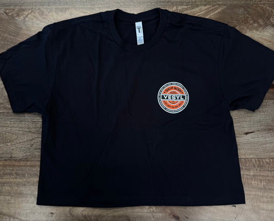 Women's VESYL SEXWAX Short Sleeve Cropped Tee - Black/Orange